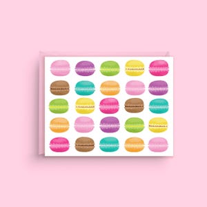 Macarons Briefpapier: Süße Leckereien Design, A2 mit Rosa Umschlag