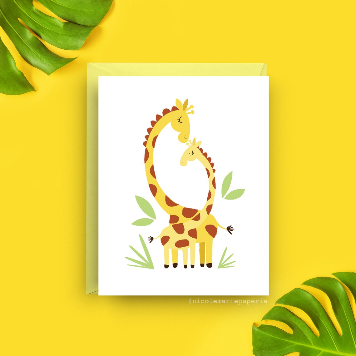Baby Giraffe Card New Baby Card Gender Neutral Card - Etsy
