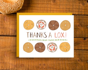 Bagel Card, Thanks A Lox, Thank You Card