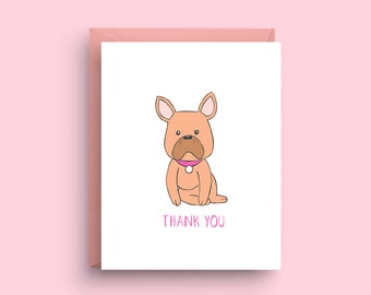 French Bulldog Card, Thank You Card