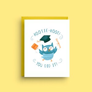 Afstudeerkaart uil: gefeliciteerd