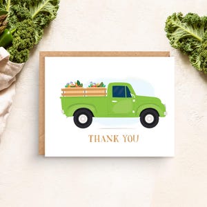 Carte de remerciement vintage pour camionnette, carte de voeux A2 rétro, intérieur vierge, carte de correspondance de haute qualité