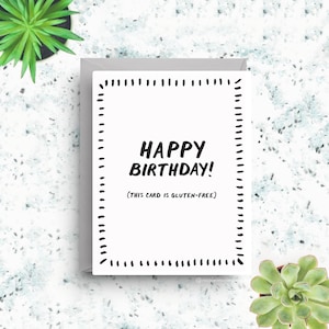 Gluten-Free Birthday Card, Funny Foodie Greeting Card, Humorous Birthday Card for Friends or Family, A2 Size with Envelope, Blank Inside