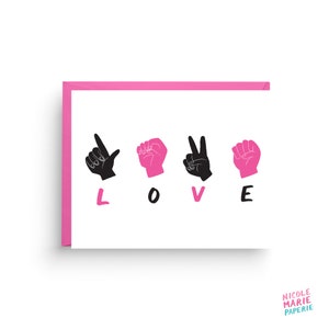 Liebeskarte, Gebärdensprache Karte, Valentinstagskarte