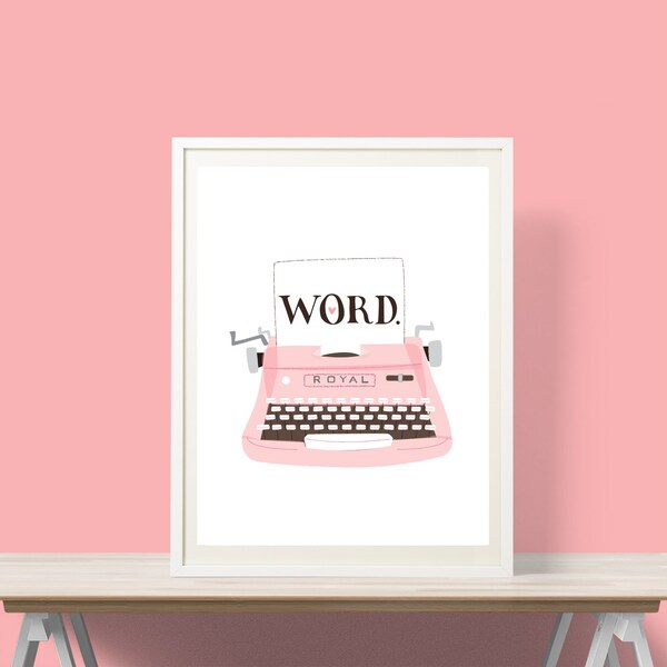 Pink Typewriter Etsy