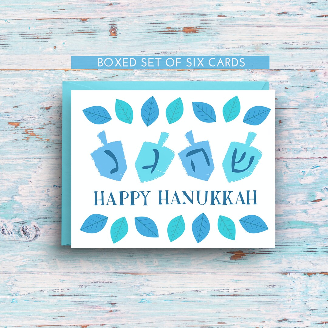 Hanukkah Card Dreidel Card Holiday Card Boxed Set of 6 - Etsy