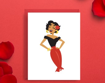 Carmen Jones Stationery Card, Classic Hollywood Card, Dorothy Dandridge, Black Cinema Icons, Black History Month, A2 Size with Red Envelope