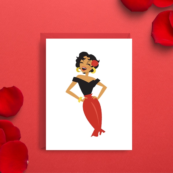 Carmen Jones Stationery Card, Classic Hollywood Card, Dorothy Dandridge, Black Cinema Icons, Black History Month, A2 Size with Red Envelope