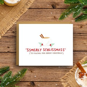 Eierpunsch Feiertagsbeifall-Karte, lustiger Weihnachtsgruß, Feiertags-Wortspielkarte, einzigartige Yuletide-Begrüßung, humorvolle Feiertagskarte, A2-Größe