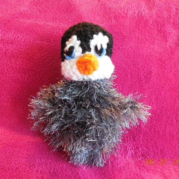 Crochet Fluffy Baby Penguin Stuffed Animal