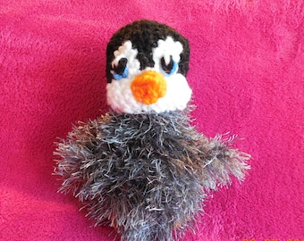 Crochet Fluffy Baby Penguin Stuffed Animal