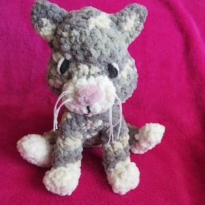 Cute Crocheted Super Soft Gray Cat Stuffed Animal Plush