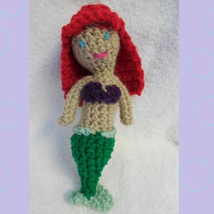 Crochet Mermaid Doll Inspired By Ariel From Disney Little Mermaid