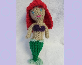 Crochet Mermaid Doll Inspired By Ariel From Disney Little Mermaid