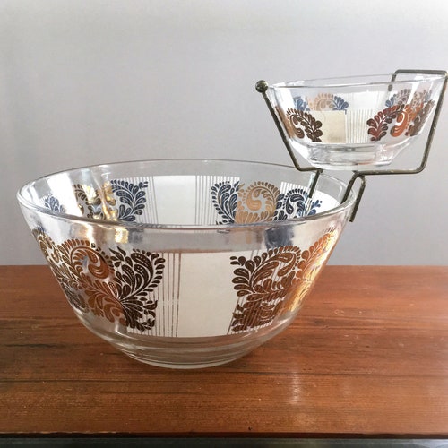 Vintage Chip and Dip Bowl Mid Century Etsy