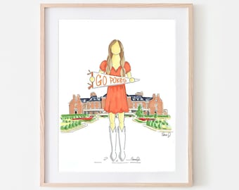 Oklahoma State University print Graduation Gift for Her dorm art OSU Custom Graduation Gift OSU dorm decor art Gift Custom Graduation