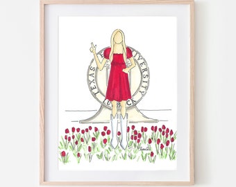 Texas Tech Graduation Gift for Her Custom Graduation Art Texas Tech University Future Student Gift Graduate Gift Personalized Dorm Art