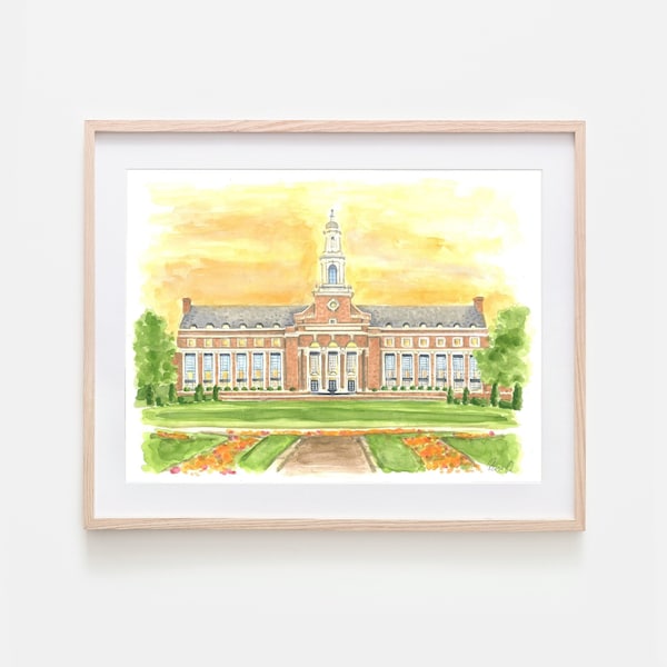 Oklahoma State Library Print OSU Art Graduation Gift Oklahoma State Gift Dorm Decor OSU Painting Oklahoma State Office Decor Go Pokes