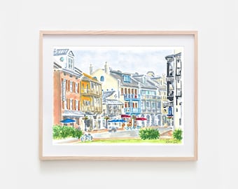 Main Street Rosemary Beach Art Print 30A Art Rosemary Beach Wall Art Beach House Decor Beach Vacation Keepsake Pearl Hotel Painting