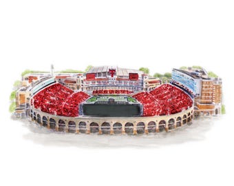 Texas Tech Jones Stadium Art Texas Tech Graduation Gift Red Raider Art Watercolor Texas Tech Keepsake Office Artwork Football Stadium Art