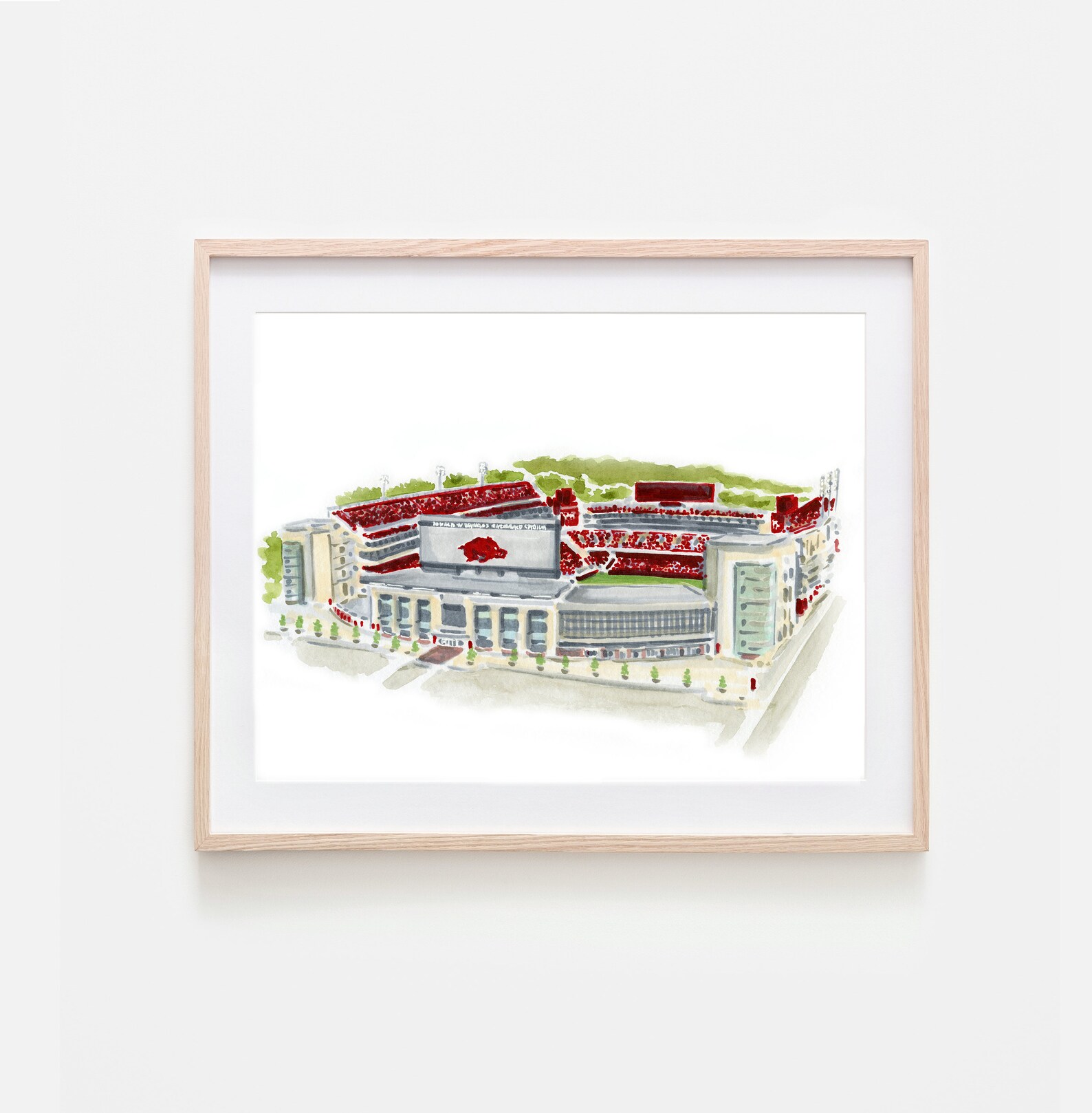 Reynolds Razorback Stadium Art Arkansas Graduation Gift UARK - Etsy