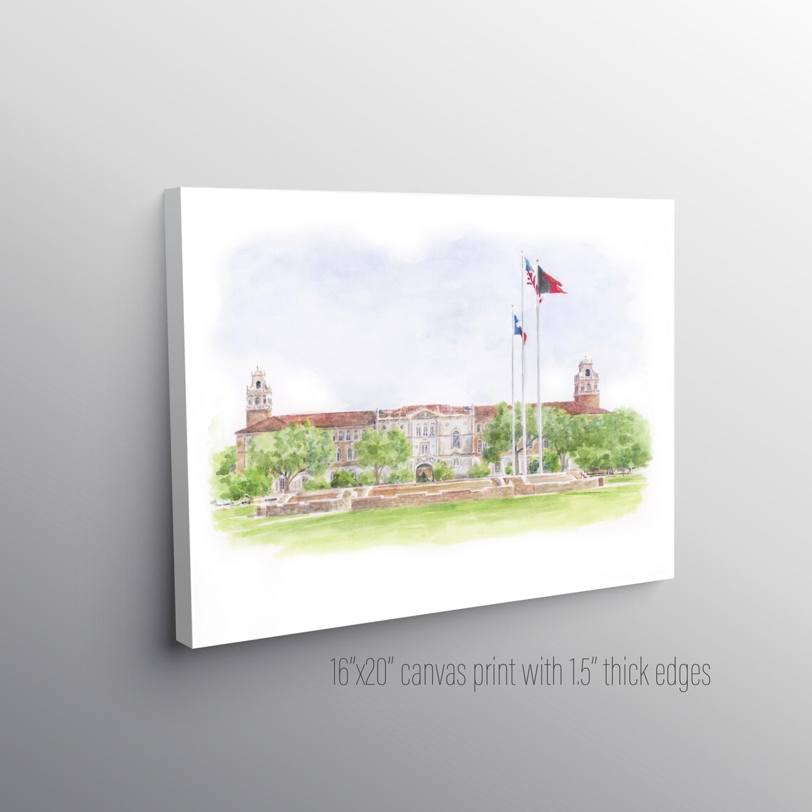 Texas Tech Decor Rig Texas Tech Administration Building Art Graduation Gift Tech Dorm Decor ...
