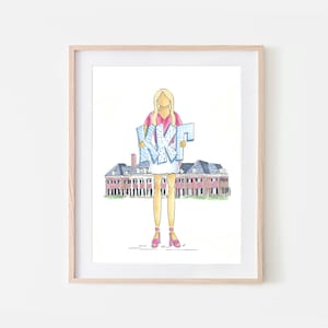 Kappa Kappa Gamma Sorority Girl Print Greek Gift Sorority House Art Bid Day Gift Sorority Initiation Gift for Little Sister Gift Greek Art