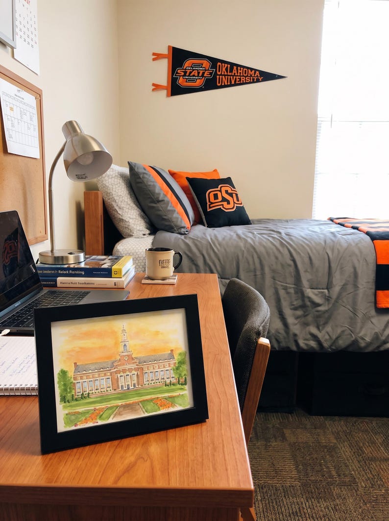 Oklahoma State Library Print OSU Art Graduation Gift Oklahoma State Gift Dorm Decor OSU Painting Oklahoma State Office Decor Go Pokes imagem 8