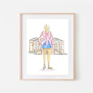 Phi Mu Sorority Girl Print Greek Gift Sorority House Art Bid Day Gift Initiation Gift Big Little Gift Greek Art Dorm Decor Greek Gift