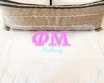 Phi Mu Personalized Gift Tray for Bed Table Acrylic Laptop Tray for Phi Mu Sorority Gift for Dorm Study Tray Christmas Gift for Phi Mu