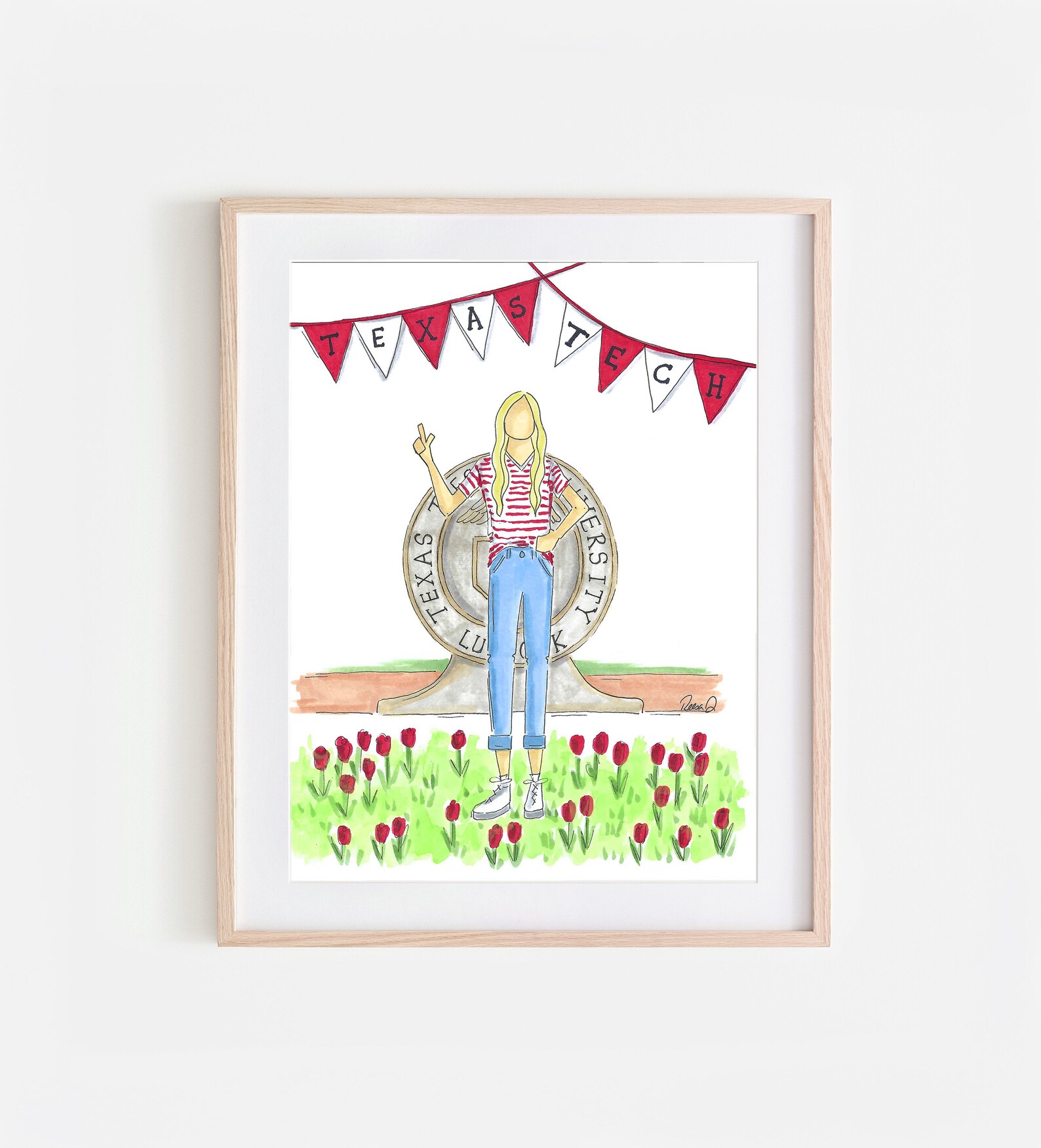 Texas Tech Graduation Gift for Her Custom Graduation Art Texas - Etsy