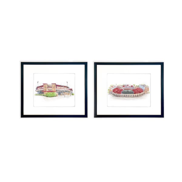 Set of Texas Tech Jones Stadium and Dan Law Field Artwork Graduation Gift Wreckem Office Decor Texas Tech Baseball Football Stadium Set