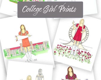 Personalized Art Print for Dorm Decor for College Gift for Girl Personalized University Art Customizable College Graduation Gift for Grad