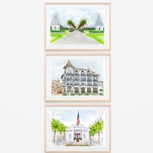 The Pearl Hotel Art Print 30A Art Rosemary Beach Painting Watercolor Wedding Venue Art Anniversary Gift Vacation Keepsake Rosemary Beach Art image 3