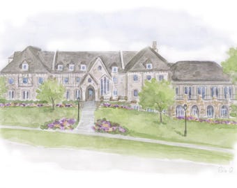 Delta Delta Delta House Print University of Arkansas Greek Gift Sorority House Art Bid Day Gift Initiation Gift Big Little Gift Graduation