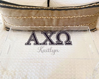 Alpha Chi Omega Personalized Gift Tray for Bed Table Acrylic Laptop Tray Sorority Gift for Alpha Chi Omega Dorm Study Tray Christmas Gift