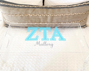 Zeta Tau Alpha Personalized Gift Tray for Bed Table Acrylic Laptop Tray for Zeta Sorority Gift for Dorm Study Tray Christmas Gift for ZTA