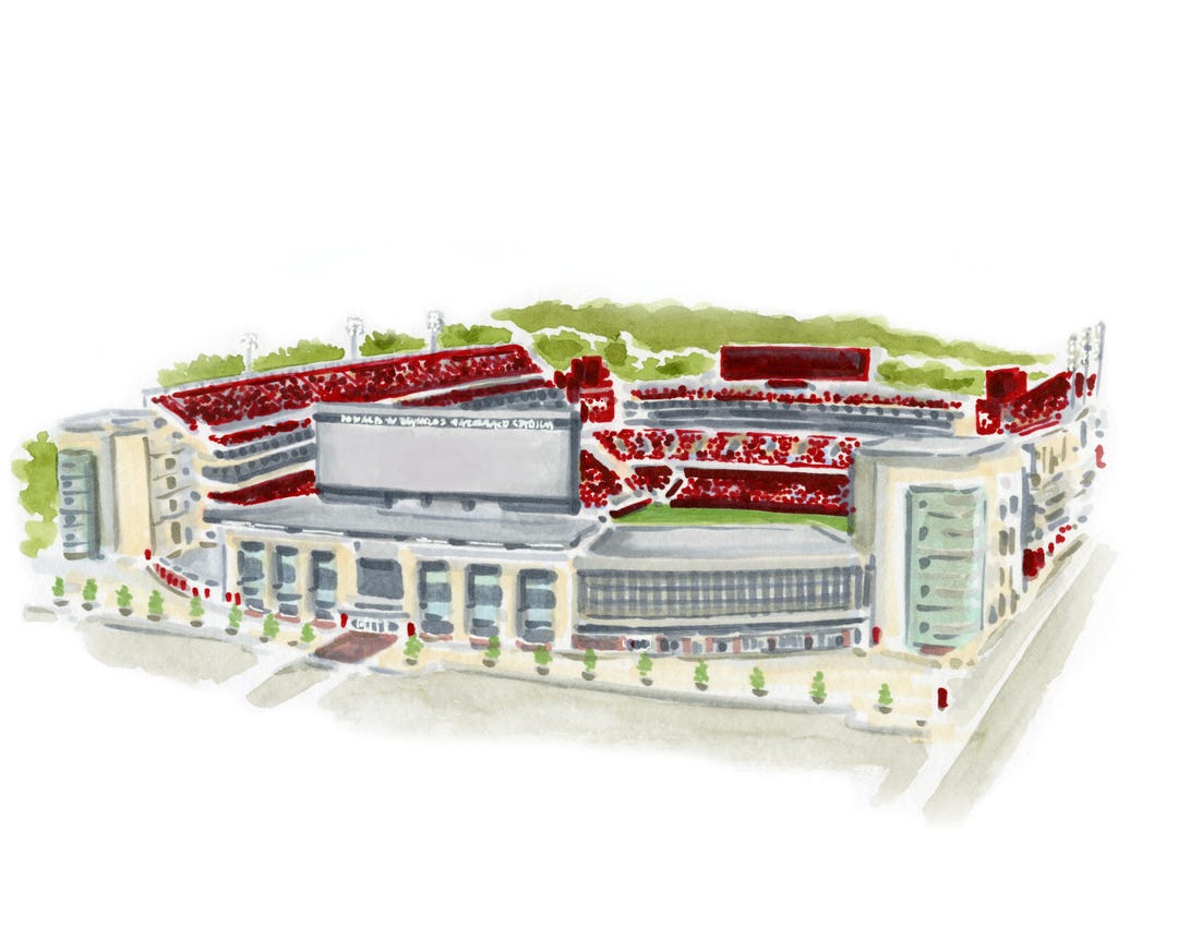 Reynolds Razorback Stadium Art Arkansas Graduation Gift UARK Gift