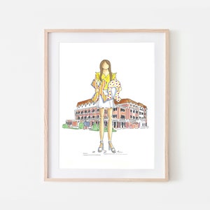 Chi Omega  Sorority Girl Print Greek Gift Sorority House Art Bid Day Gift Sorority Initiation Chi-0 Gift for Little Sister Gift Greek Art