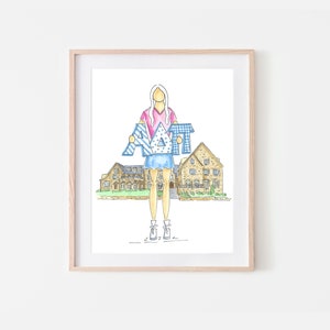 Alpha Delta Pi Sorority Girl Print Greek Gift Sorority House Art Bid Day Gift Sorority Initiation Gift for Little Sister Gift Greek Art