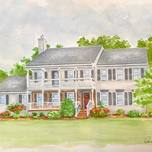 Hand Painted House Watercolor Original House Painting Custom Art of House Housewarming Gift Realtor Gift House Painting Custom House Sketch 16"x20" Art Only