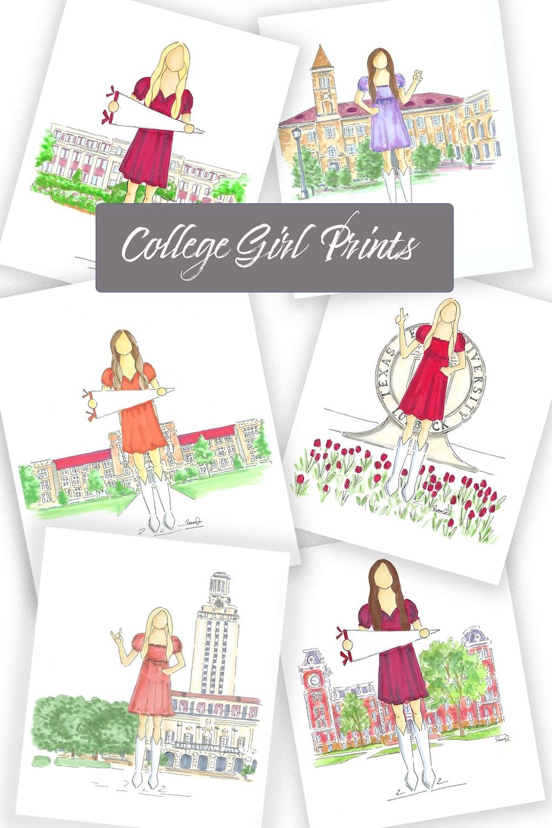 Texas Tech Graduation Gift for Her Custom Graduation Art Texas Tech University Future Student Gift Graduate Gift Personalized Dorm Art image 10
