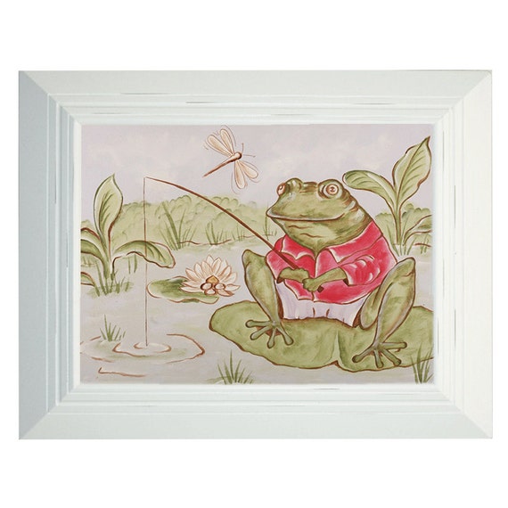 Items similar to frog artart for kids bathroom decor neutral nursery