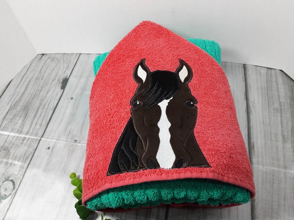 Hooded Towel Horse Hooded Towel Horse Lover Towel Bath Etsy