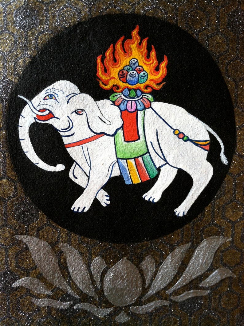 Sacred Buddhist Elephant Icon 8 X 6 20 X 15 Cm Etsy
