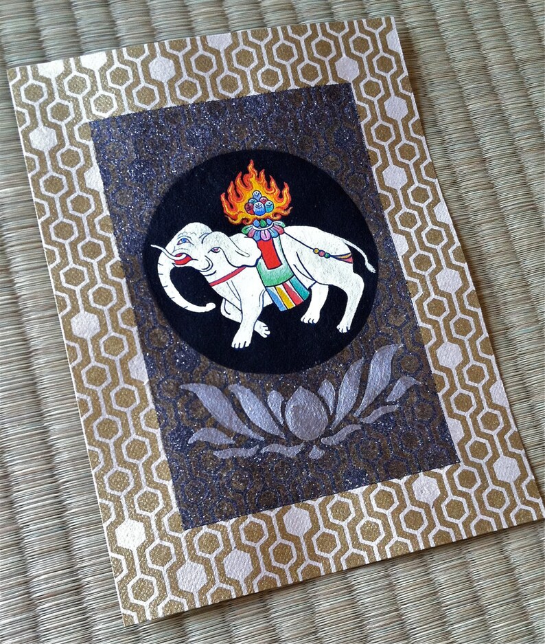 Sacred Buddhist Elephant Icon 8 X 6 20 X 15 Cm Etsy