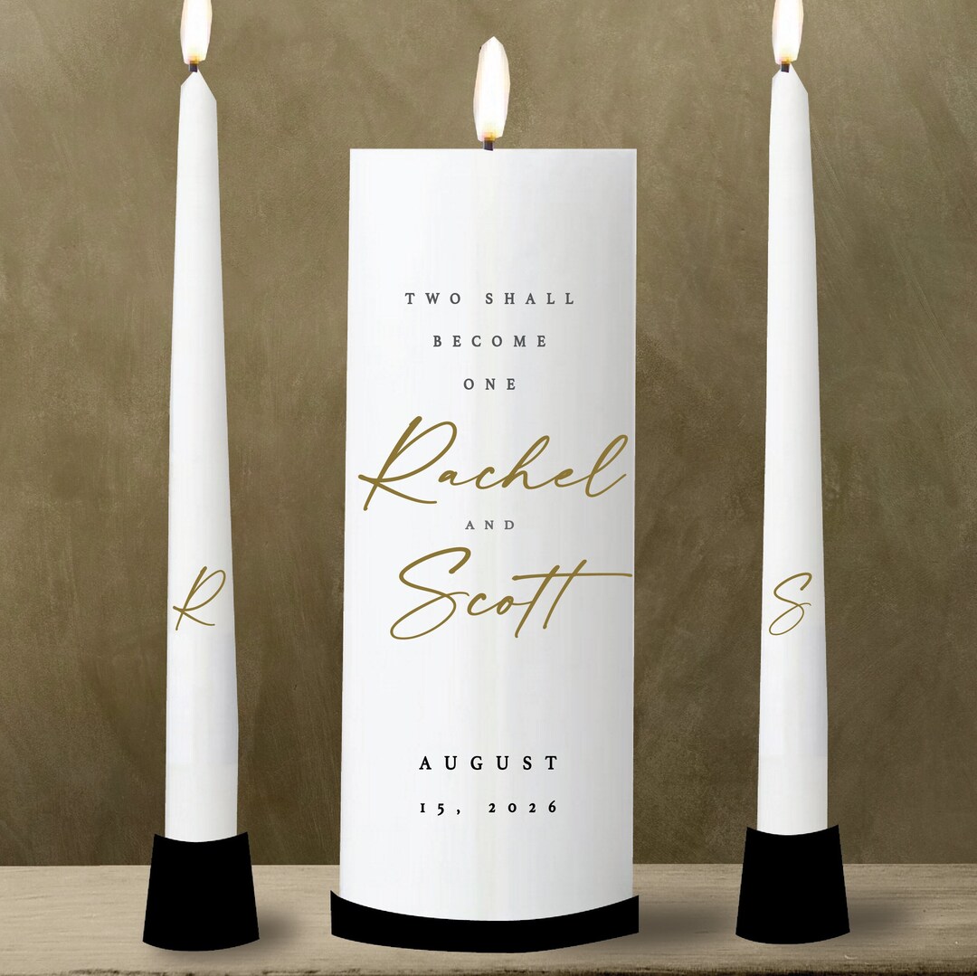 Simple Elegant Classic Unity Candle Scriptweddings Personalize Custom ...