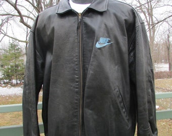 vintage nike leather jacket