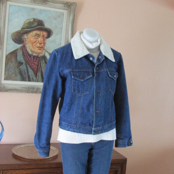 Jean Jacket OLYMIPIC Winter Jean Jacket Faux Flee… - image 4