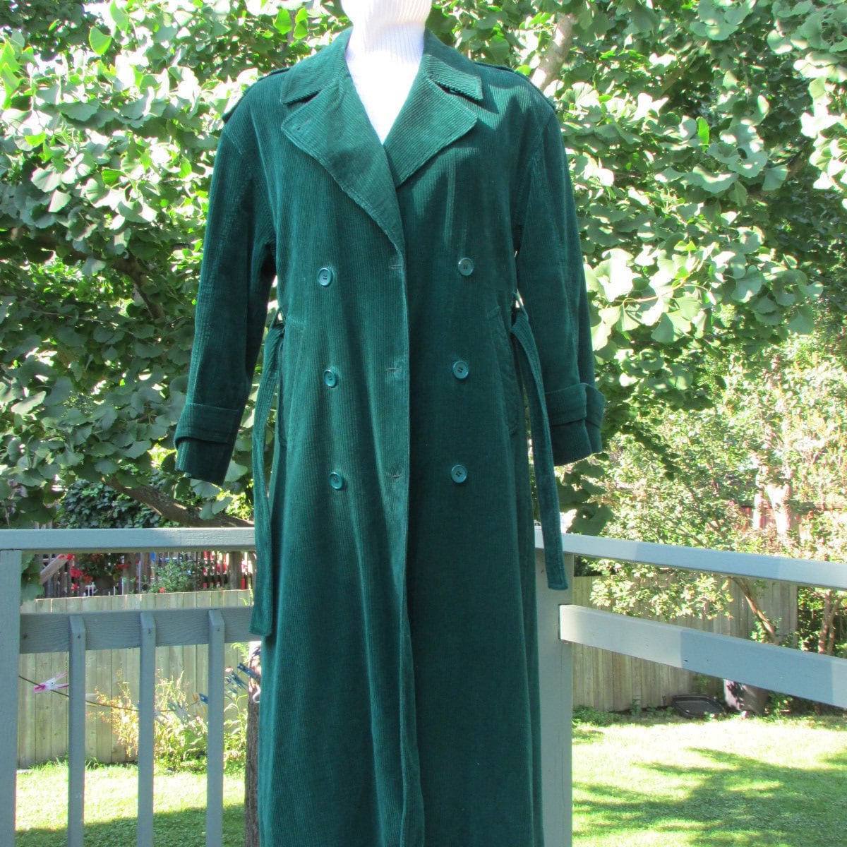 green fall coat